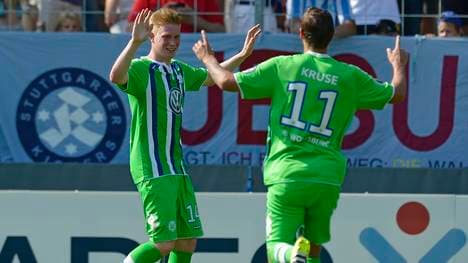 Kevin De Bruyne und Max Kruse wollen auch gegen Eintracht Frankfurt wieder jubeln