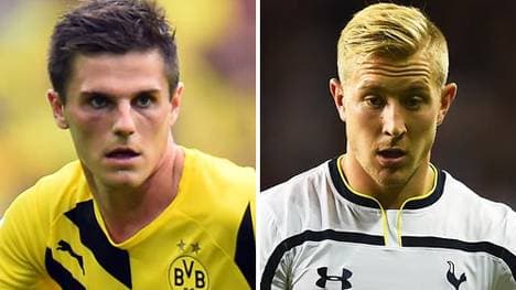 Dortmunds Jonas Hofmann (l.) und Tottenhams Lewis Holtby werden vor Schließung des Transferfensters wohl noch den Klub wechseln 