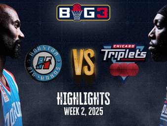 In Woche 2 der BIG3-Saison 2025 treffen die Chicago Triplets auf die Houston Rig Hands. Hier gibt's die Highlights im Video.