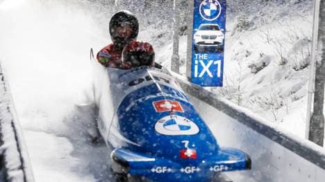 Sandro Michel als Anschieber im Bob