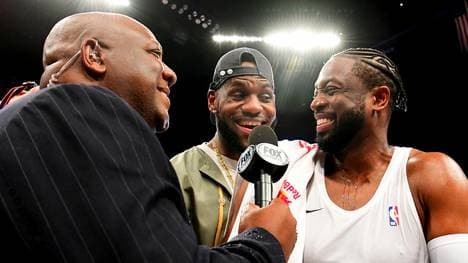 NBA-Superstar LeBron James ließ sich das letzte Spiel von Dwyane Wade nicht entgehen