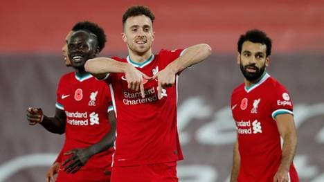 Diogo Jota (Mitte) erzielte wie in der Vorwoche den Siegtreffer