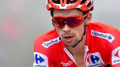 Team Jumbo rider Slovenia's Primoz Roglic crosses the finish line of the 16th stage of the 2019 La Vuelta cycling Tour of Spain, a 144,4 km race from Pravia to the Alto de la Cubilla in Lena on September 9, 2019. (Photo by ANDER GILLENEA / AFP)        (Photo credit should read ANDER GILLENEA/AFP/Getty Images)