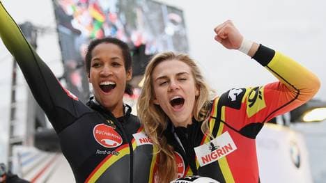 Hatten auch bei der WM in Whistler allen Grund zur Freude: Mariama Jamanka and Anschieberin Annika Drazek