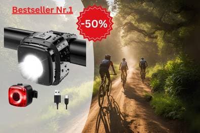 Fahrradleuchten-Set jetzt mit 50% Rabatt