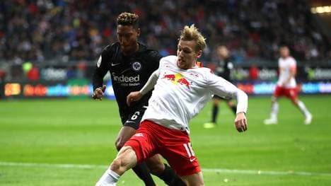 Europa League: RB Leipzig ohne Emil Forsberg gegen Celtic Glasgow, Emil Forsberg (rechts) spielt in der Offensive für RB Leipzig