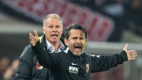 Stefan Reuter (links)  und Trainer Dirk Schuster gehen ab sofort getrennte Wege