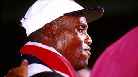 Carl Lewis gewann 1996 in Atlanta zum vierten Mal in Folge Olympia-Gold im Weitsprung