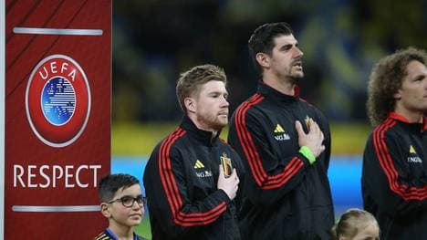 Thibaut Courtois (r.) fällt gegen Deutschland aus