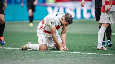 Krotien war nach dem späten Ausgleichstreffer der Albanier am Boden zerstört
