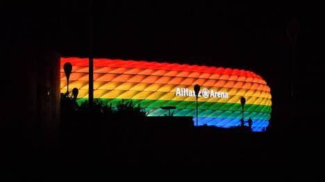 Die Allianz Arena wird erneut in Regenbogenfarben beleuchtet