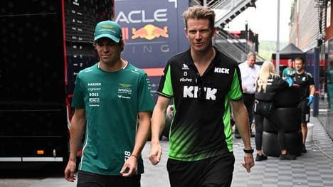 Zwischen Lance Stroll (l.) und Nico Hülkenberg kam es in der Boxengasse zu einem Zwischenfall