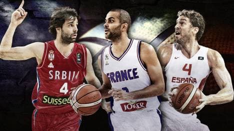 Milos Teodosic, Tony Parker und Pau Gasol