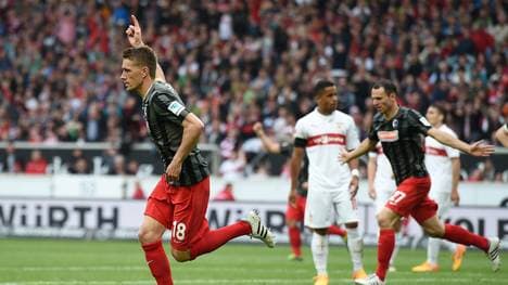Nils Petersen erzielte in Stuttgart beide Freiburger Treffer