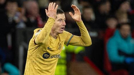 Robert Lewandowski verabschiedete sich mit dem FC Barcelona früh aus dem Europapokal