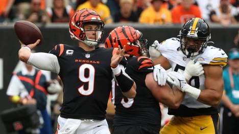 Joe Burrow stand gegen die Pittsburgh Steelers neben sich