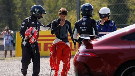Charles Leclerc krachte in Monza in die Bande