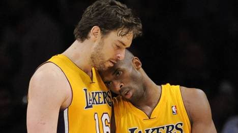 Pau Gasol (l.) und Kobe Bryant bildeten bei den Los Angeles Lakers ein erfolgreiches Duo