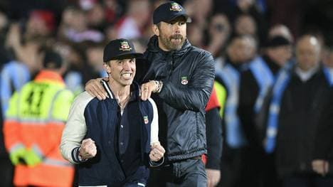 McElhenney (l.) und Reynolds in Wrexham