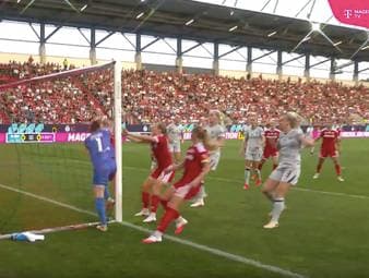 Die Bayern-Frauen haben zum dritten Mal in Folge den Supercup gewonnen. Der amtierende Meister und Pokalsieger verwies den Vize der Vorsaison aus Wolfsburg mit 3:0 in die Schranken - profitierte dabei aber auch von einem dicken Patzer von VfL-Schlussfrau Johannes.