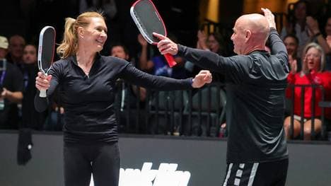 Steffi Graf und Andre Agassi beim Pickleball