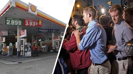 Gunnar Bentz und Jack Conger wurden in dieser Tankstelle zum vermeintlichen Raubüberfall befragt