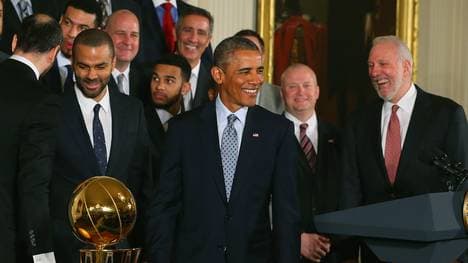 President Obama Welcomes NBA Champion San Antonio Spurs To White House