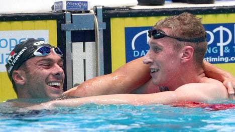 Florian Wellbrock (r.) unterlag Gregorio Paltrinieri diesmal knapp