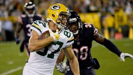 Jordy Nelson (l.) gelangen im Spiel gegen die Chicago Bears zwei Touchdowns