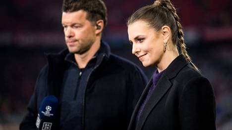 Laura Wontorra führte gemeinsam mit Michael Ballack durch den Champions-League-Abend