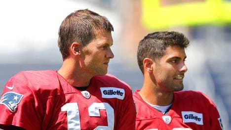 Tom Brady (l.) und Jimmy Garoppolo spielten gemeinsam bei den New England Patriots