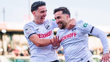 Der SC Verl hofft im Spitzenspiel gegen Rostock wieder auf sein Duo Timur Gayret (li.) und Berkan Taz
