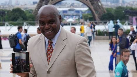 Carl Lewis war einer der vielen Star-Gäste bei der Eröffnungsfeier