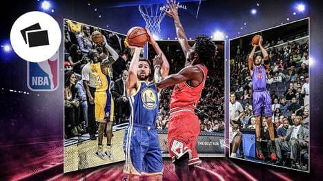 Klay Thompson (M.) traf gegen die Bulls 14 Dreier