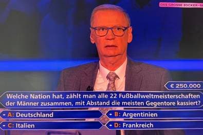 Fußball-WM-Frage für 250.000 Euro bei Jauch
