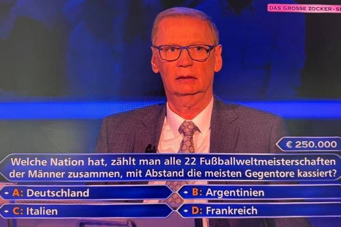 Fußball-WM-Frage für 250.000 Euro bei Jauch