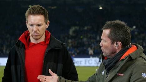 Trainer Julian Nagelsmann und Lothar Matthäus (r.)