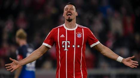 Sandro Wagner bejubelt seinen ersten Bundesliga-Treffer für den FC Bayern
