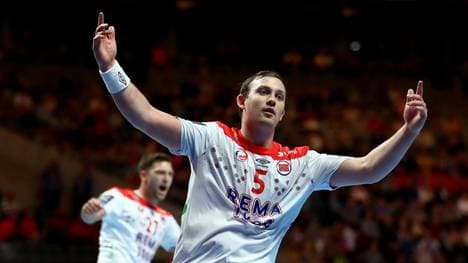 Sander Sagosen (m.) hat so viele Tore erzielt wie noch nie ein Spieler bei einer EM