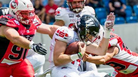 Cameron Birse von den Kirchdorf Wildcats in Aktion 