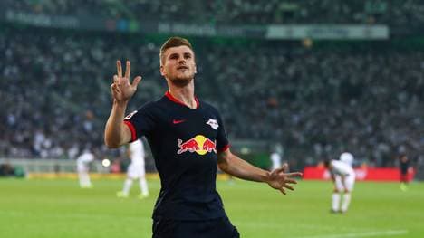 Timo Werner erzielte gegen Borussia Mönchengladbach alle drei Tore von RB Leipzig