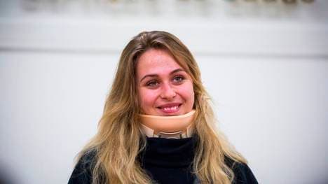 Sophia Flörsch nach dem Unfall in Macau Die Folgen des Unfalls in Macau waren noch länger sichtbar. Aber nun ist sie wieder vollständig genesen