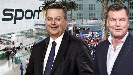 Reinhard Grindel (l.) ist am Sonntag im Doppelpass bei Thomas Helmer zu Gast