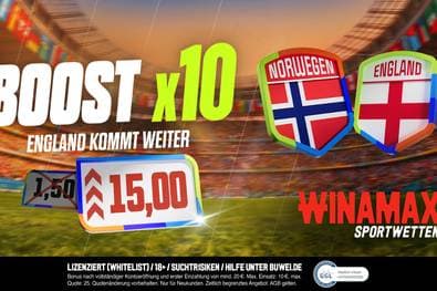Winamax Quotenboost für Norwegen gegen England am 11.07.2026