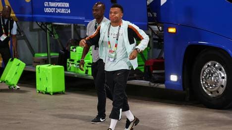 Kylian Mbappe bei der Stadionankunft