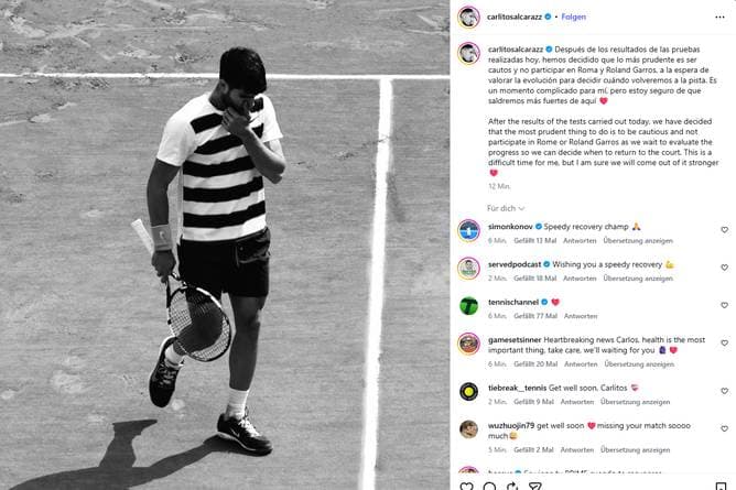 Absage! Dieser Post sorgt für Aufsehen in der Tenniswelt