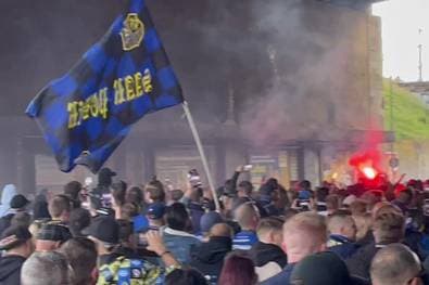 Gänsehaut-Fanmarsch vor der Relegation