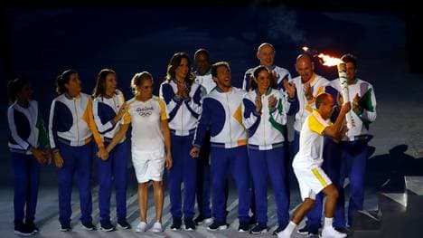 Vanderlei de Lima bei der Eröffnungsfeier der Olympischen Spiele