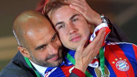 Mario Götze (r.) und Pep Guardiola gewannen vergangene Saison das Double