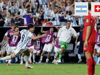Argentinien gewinnt nach einem Platzverweis für Breel Embolo gegen wackere Schweizer und trifft nun auf England. Ein Traumtor erlöst den Titelverteidiger in der Verlängerung.